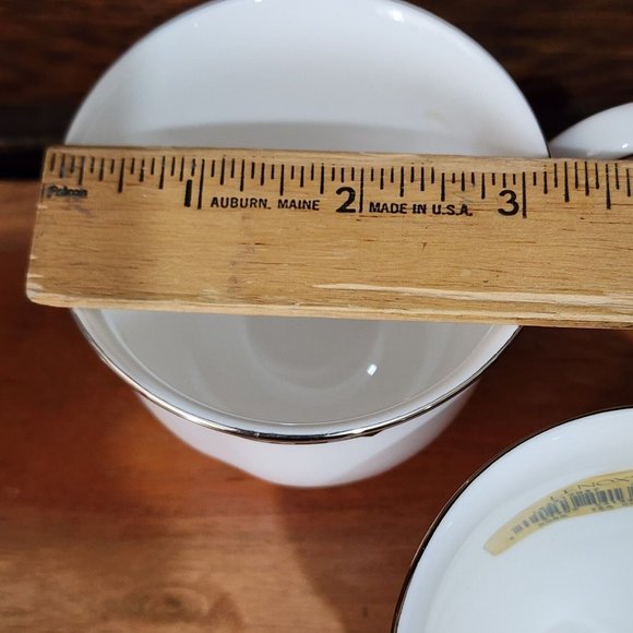 Set of 4 Lenox Debut Collection Kara Teacups grey black silver platinum - Picture 13 of 13